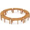Set of 7 Natural Acacia Wood Backless Garden Bench Outdoor Seating